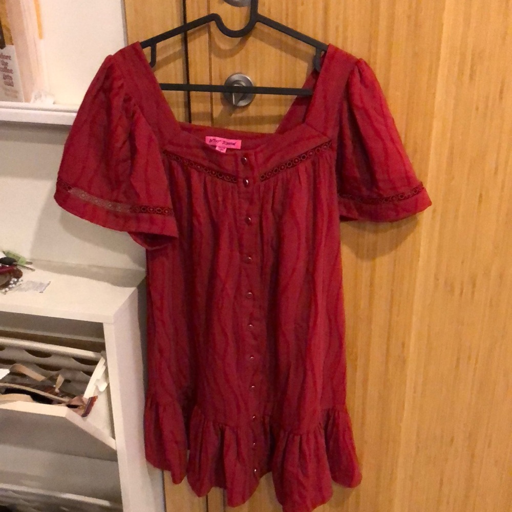 Betsey Johnson red dress size small. Like new